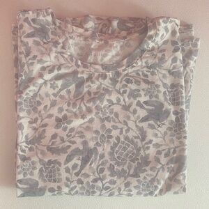 J. Jill Gray Floral Pajama Top Long Sleeve